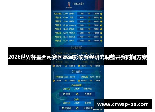 2026世界杯墨西哥赛区高温影响赛程研究调整开赛时间方案